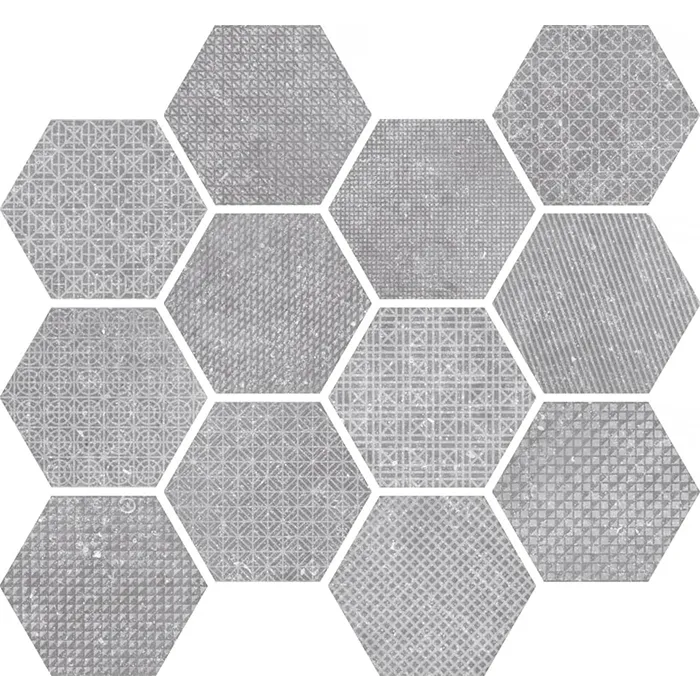 Coralstone Hexagon Melange Grey 25.4x29.2